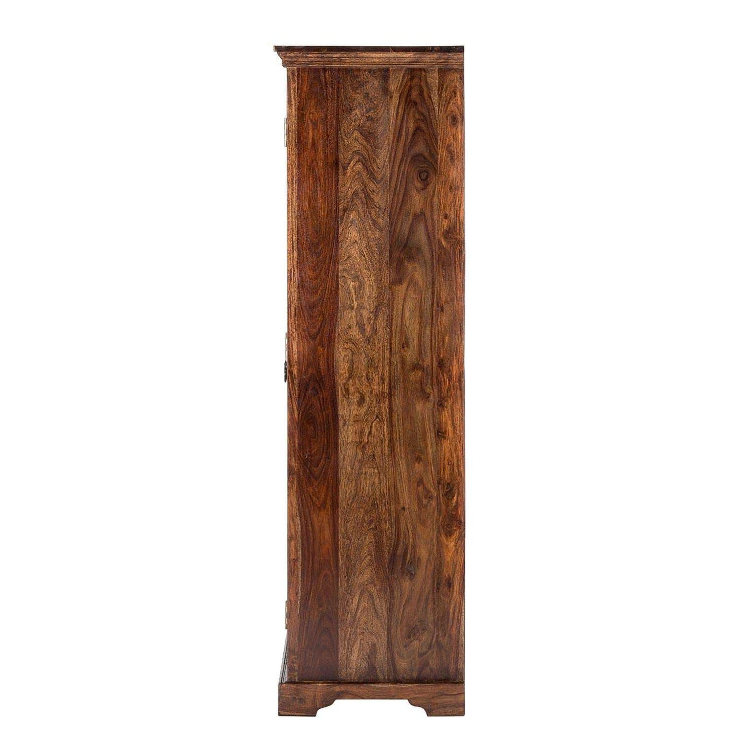 APRODZ Sheesham Wood Multipurpose Storage 2-Door Lima Wardrobe Almirah