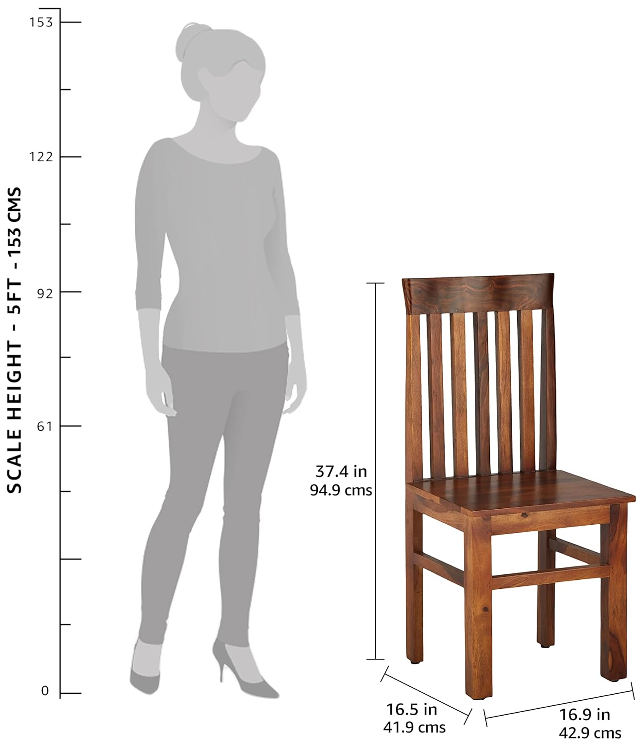 Solid Wood Salvador Dining Chairs for Living Room | Set of 2 Wooden Chair