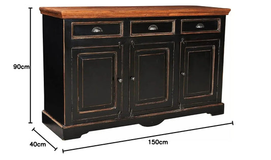 APRODZ Mango Wood Suzano Sideboard Storage Cabinet for Living Room