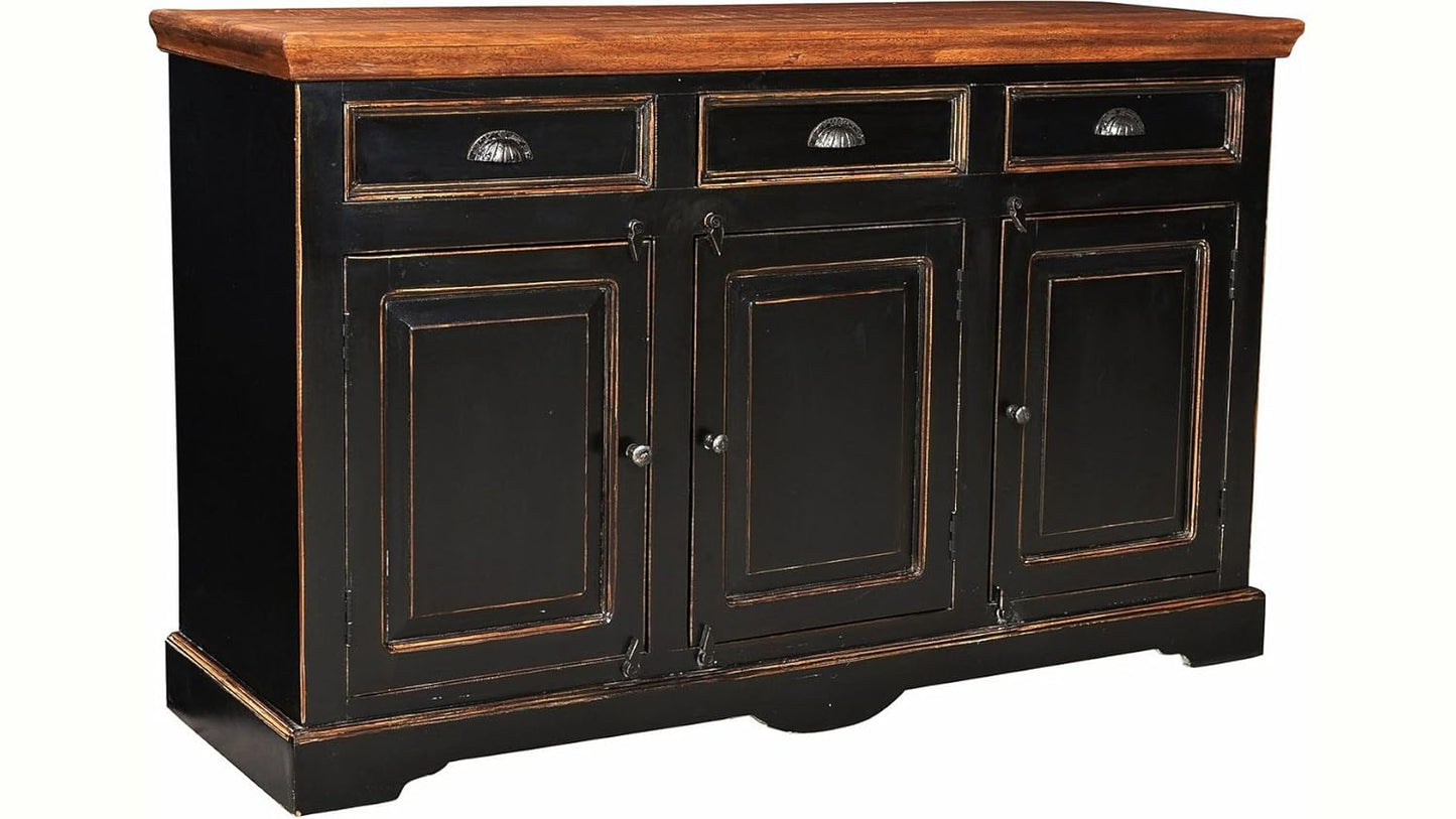 APRODZ Mango Wood Suzano Sideboard Storage Cabinet for Living Room
