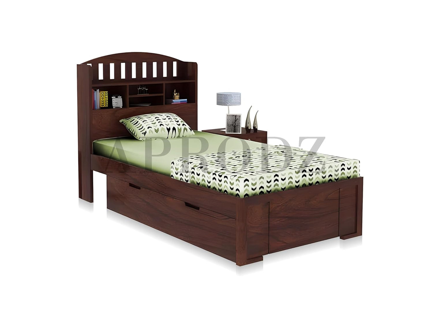 Sheesham Wood Santiago Storage Single Bed for Bedroom Stylish
