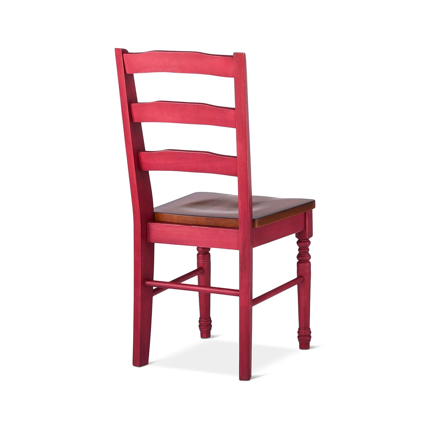 APRODZ Solid Wood Red Bruges Dining Chairs for Living Room | Set of 2 Wooden Chair