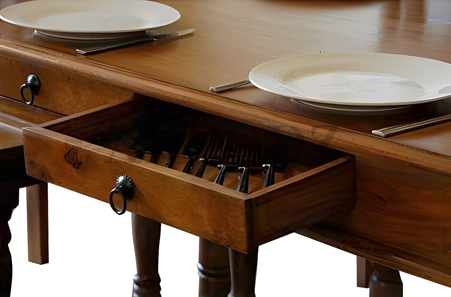 Sheesham Wood Reyk 6 Seater Dining Table Set for Home Dining Room Furniture