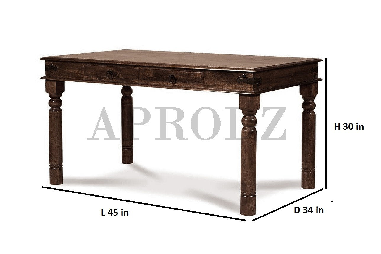 Sheesham Wood Reyk 4 Seater Dining Table Set with 1 Bench and 2 Chair for Home Dining Room Furniture