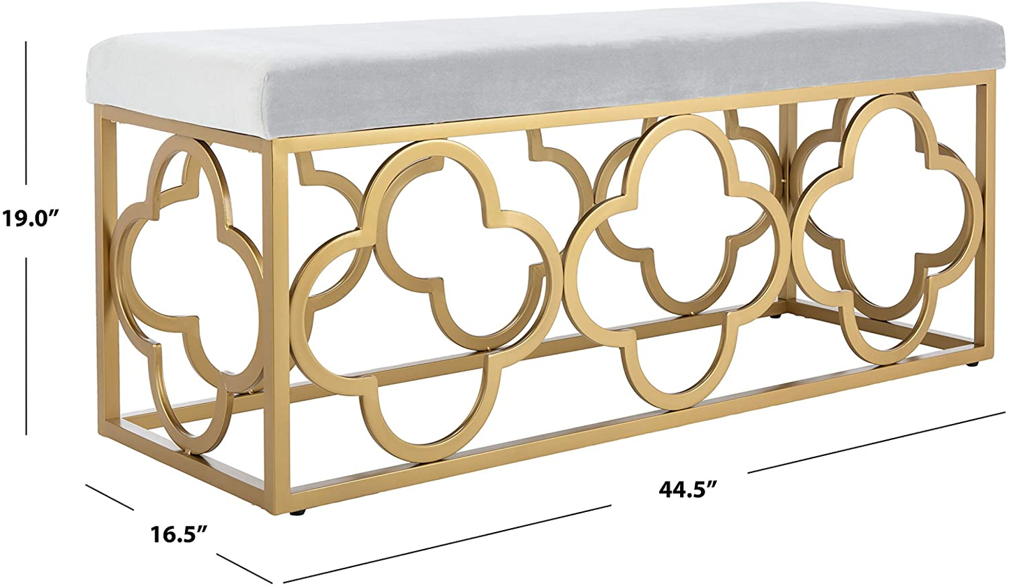 Fleur Bench Glam Velvet and Metal