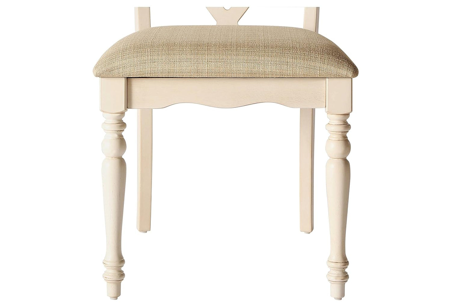 APRODZ Mango Wood Cordoba Dining Chair Set for Home | Set of 2 Chair | Cream Finish