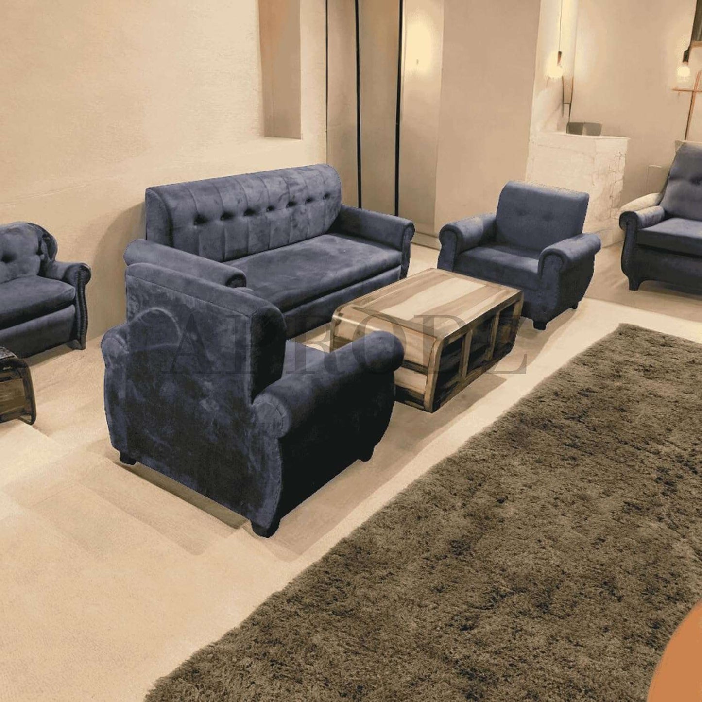 APRODZ Furniture 5 Seater Fabric Sofa Set for Living Room | 3 + 1 + 1 Modern Sofa Set | Comfortable & Stylish Upholstered Sofa for Home & Office | Durable & Elegant Seating