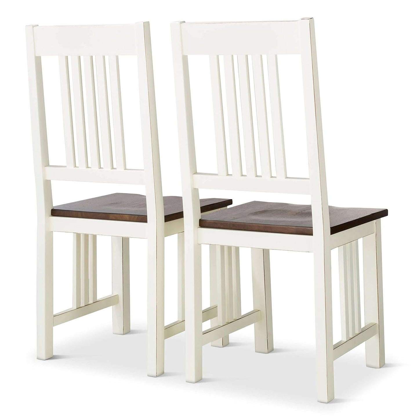 APRODZ Mango Wood Edirne Dining Chair Set for Home | Set of 2 Chair | White Finish