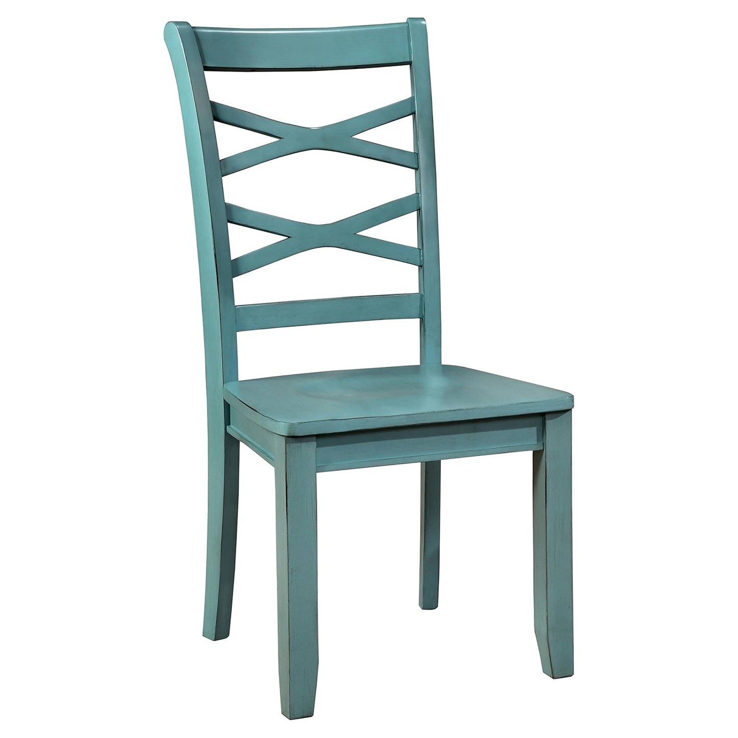 APRODZ Mango Wood Blue Callao Dining Chairs for Living Room | Set of 2 Wooden Chair