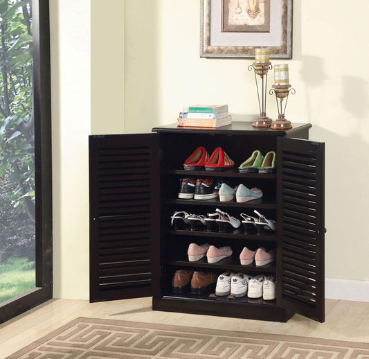 APRODZ Mango Wood Alvara Shoe Cabinet for Home | Shoe Rack Organiser | Brown Finish