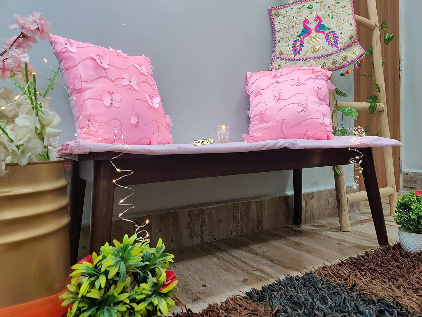 Barba Mango Wood Bench for Living Room | Dining Room Bench |Study Home Bench | Wooden Brown Finish