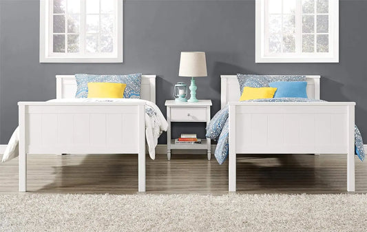 APRODZ Dalton Solid Wood Bunk Bed for Bedroom (Wood - White)