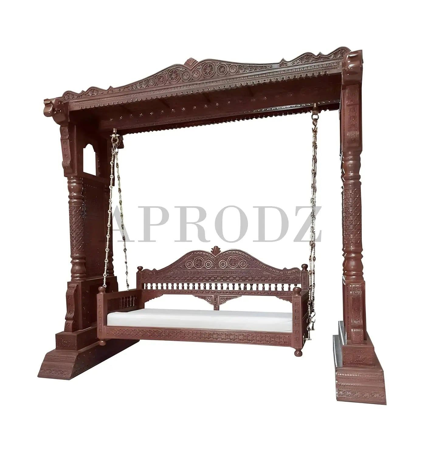 Wooden Swing Jhula with Stand for Indoor Outdoor & Balcony | House Swings for Adults (Walnut and Honey Finish)