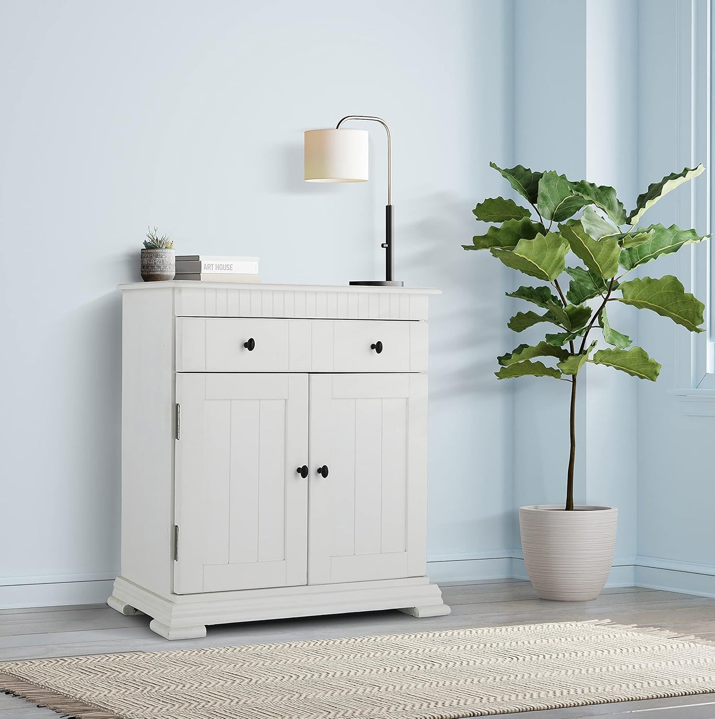 Soild Wood Ciudad Sideboard Storage Cabinet with Two Door and One Drawer for Living Room