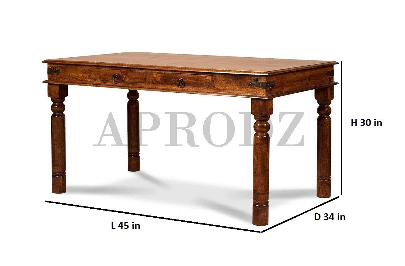 Sheesham Wood Reyk 4 Seater Dining Table Set for Home Dining Room Furniture