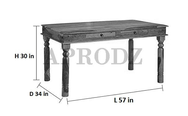 Sheesham Wood Reyk 6 Seater Dining Table Set with 1 Bench & 4 Chairs for Home Dining Room Furniture