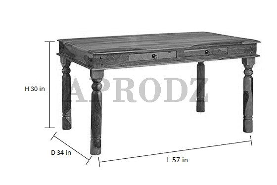 Sheesham Wood Reyk 6 Seater Dining Table Set for Home Dining Room Furniture
