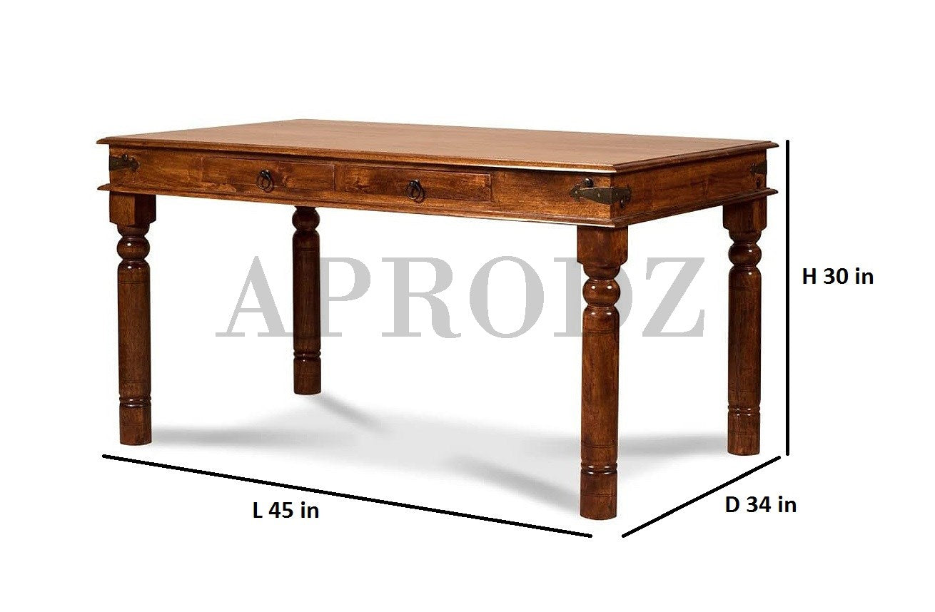 Sheesham Wood Reyk 4 Seater Dining Table Set with 1 Bench and 2 Chair for Home Dining Room Furniture