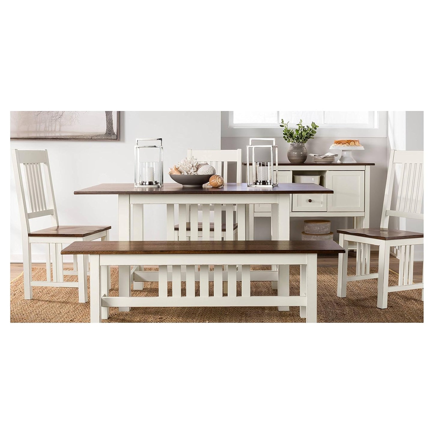 APRODZ Mango Wood Edirne Dining Chair Set for Home | Set of 2 Chair | White Finish