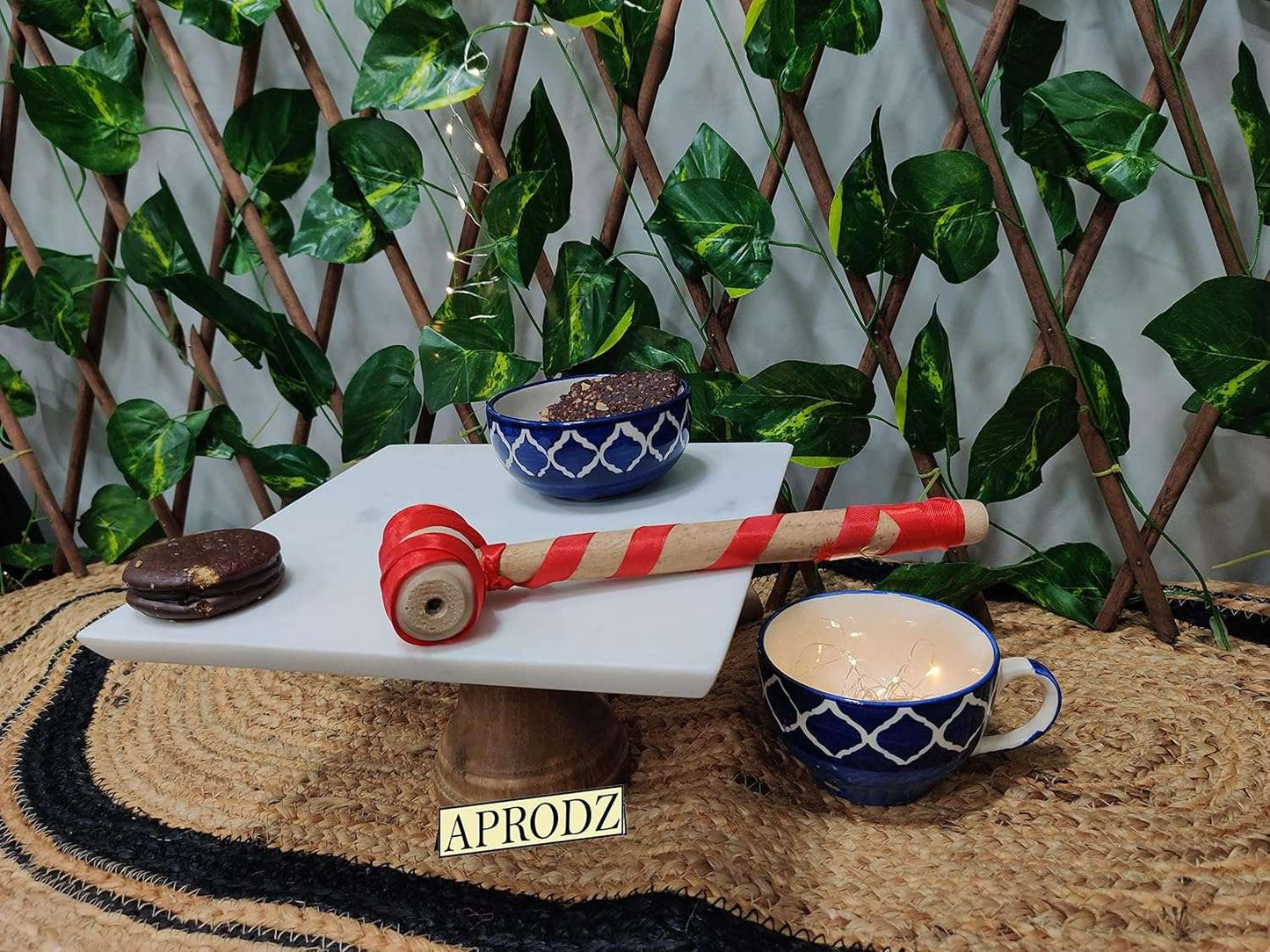 Aprodz Tino Marble Cake Stand | Cake Table | Cupcake Stand Birthdays/Wedding Party