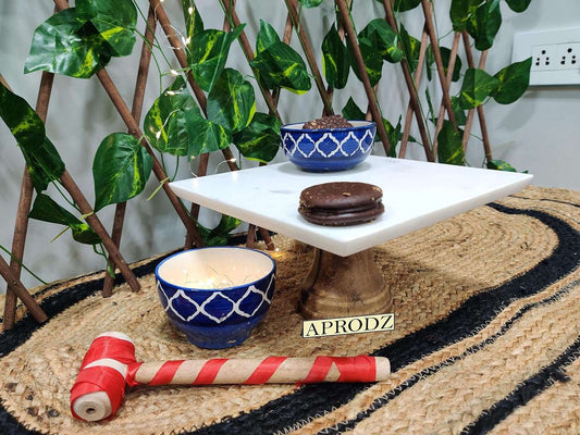 Aprodz Tino Marble Cake Stand | Cake Table | Cupcake Stand Birthdays/Wedding Party