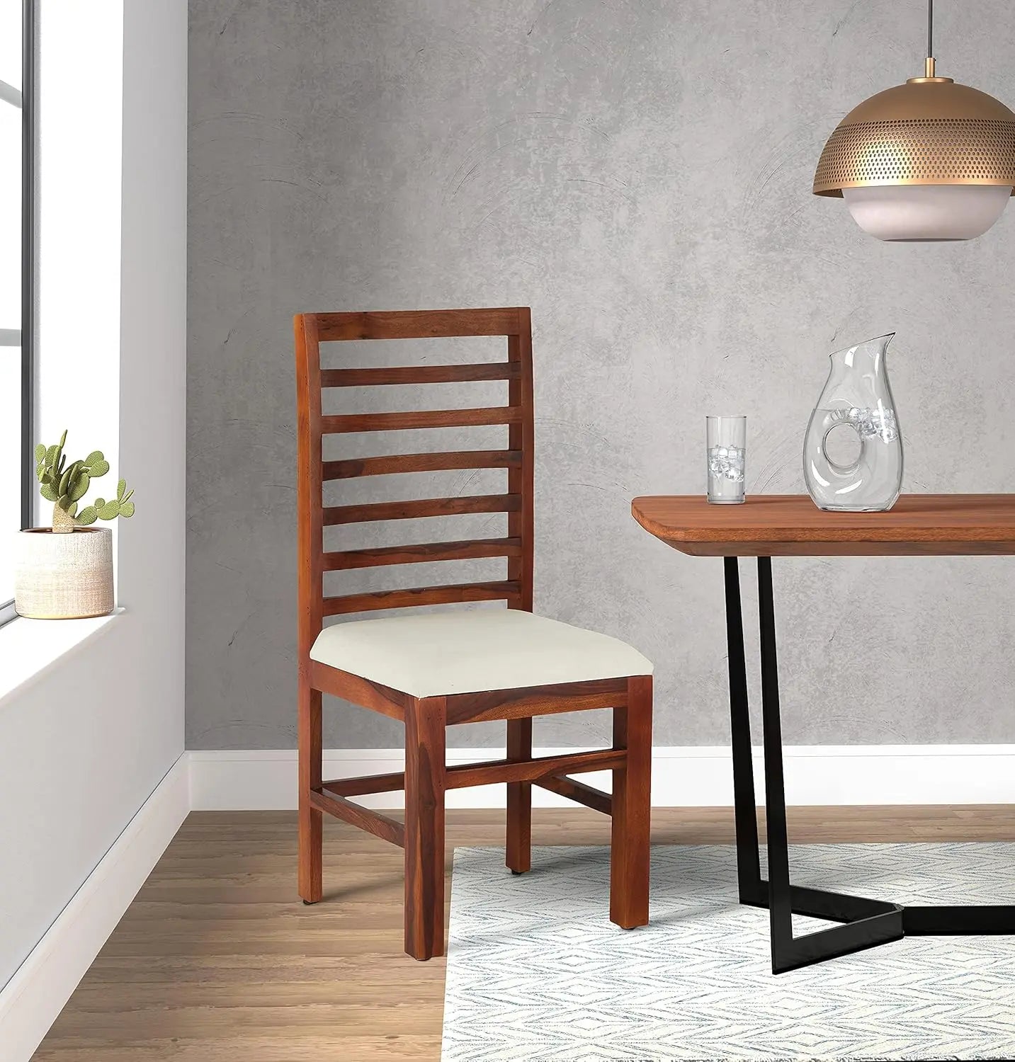 APRODZ Solid Wood Orlando Dining Chairs for Living Room | Set of 2 Wooden Chair