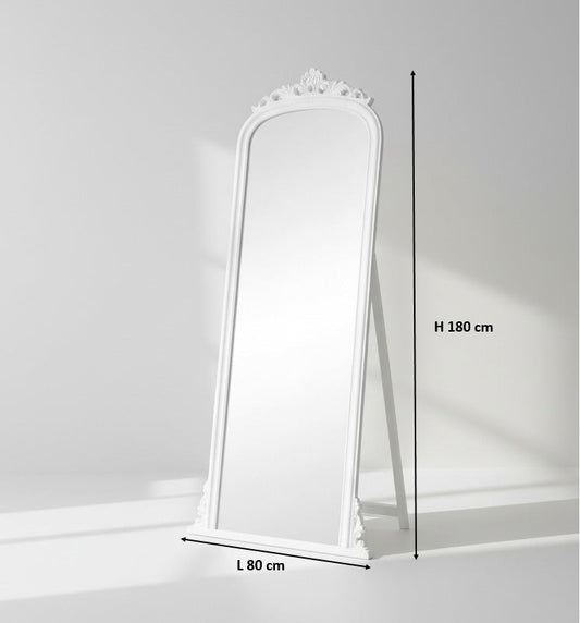 Tall Gold Ornate Full Length Mirror 80×180 cm | Vintage Decorative Wall & Leaner Mirror | Luxury Classic Full Body Dressing Mirror for Bedroom, Living Room & Hallway