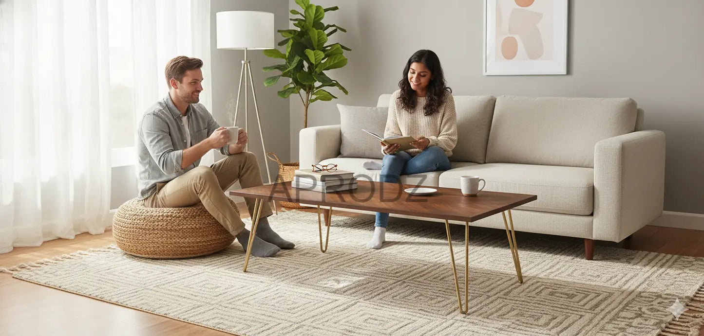 Mango Wood Juan Stylish Coffee Table for Living Room | Center Table for Home | Brown Finish