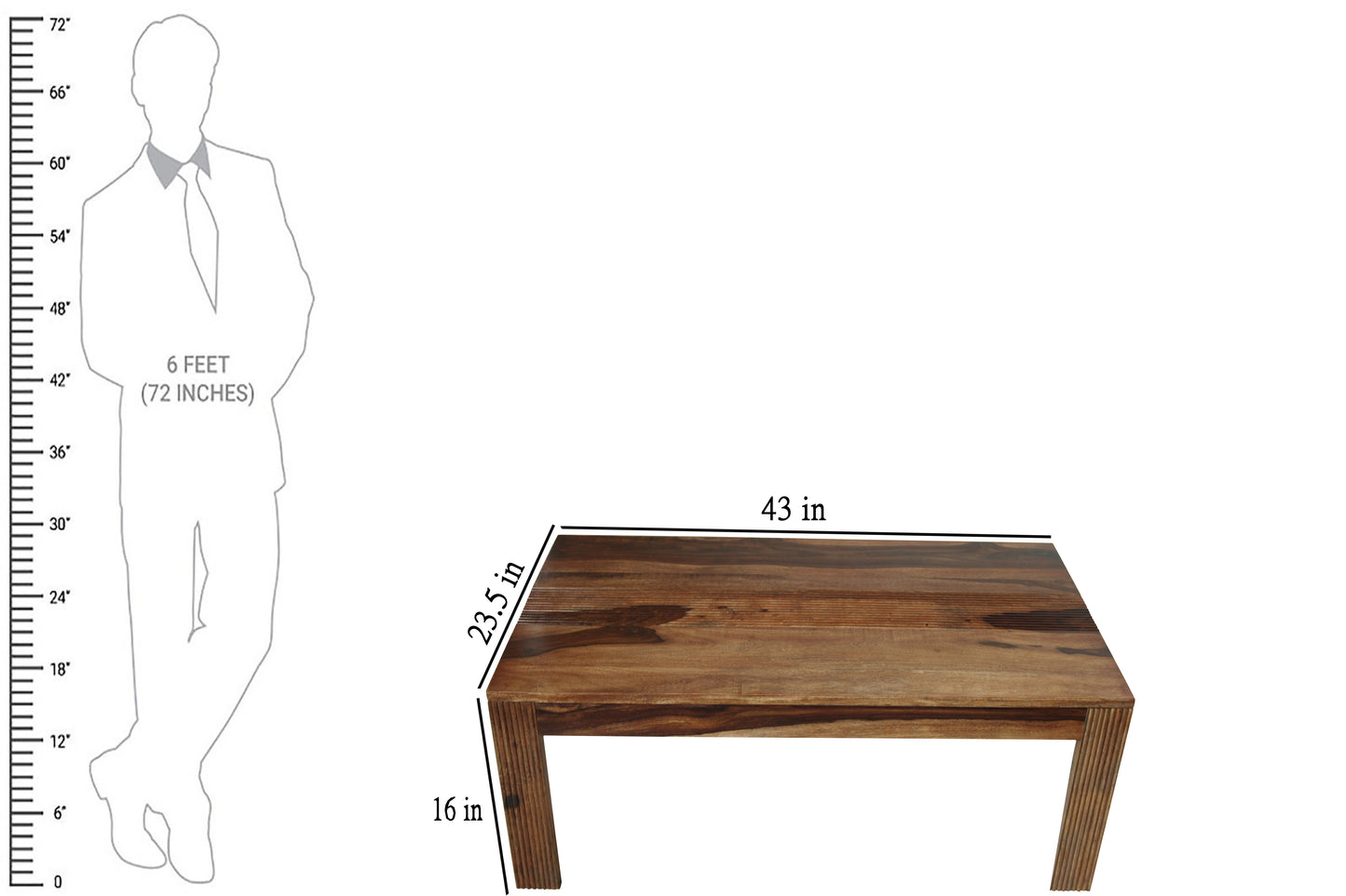 Sheesham Wood Devin Stylish Coffee Table for Living Room | Center Table for Home | Brown Finish