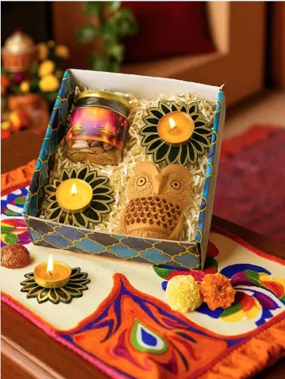 Diwali Dry Fruit & Décor Gift Hamper – Festive Glow Collection
