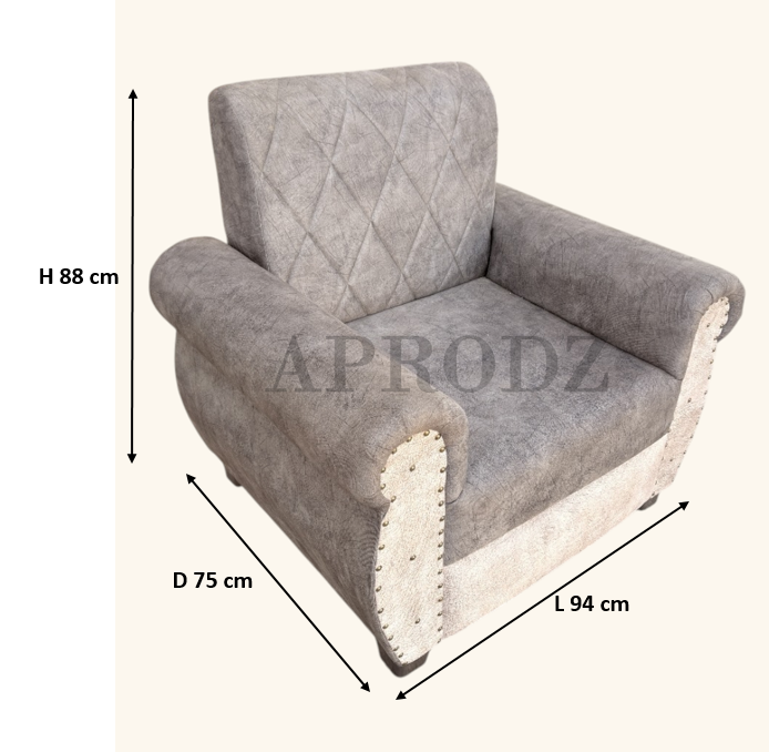 Sofa | Wood Frame Suede Fabric 40D Foam Cushion | Comfortable, Durable, Stylish & Modern for Living Room Furniture | Compact Design Lounge Seat Relaxation (Light Grey + Beige 3)