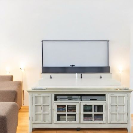 Potomac Mango Solid Wood LED Unit/Stand for Bedroom with Four Front Drawer for Storage/Set Top Box - Length(191x51x76)
