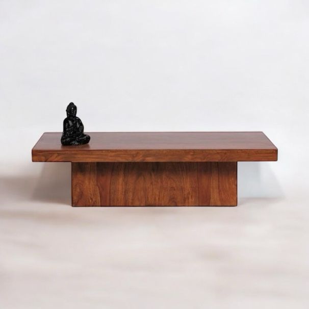 Sheesham Wood Zeelu Stylish Coffee Table for Living Room | Center Table for Home | Brown Finish