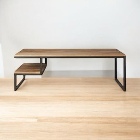 Mango Wood & Steel Anoco Stylish Coffee Table for Living Room | Center Table for Home | Brown Finish