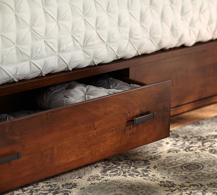 Solid Wood Storage Queen Size Arco Bed for Bedroom Stylish | Natural Brown Finish