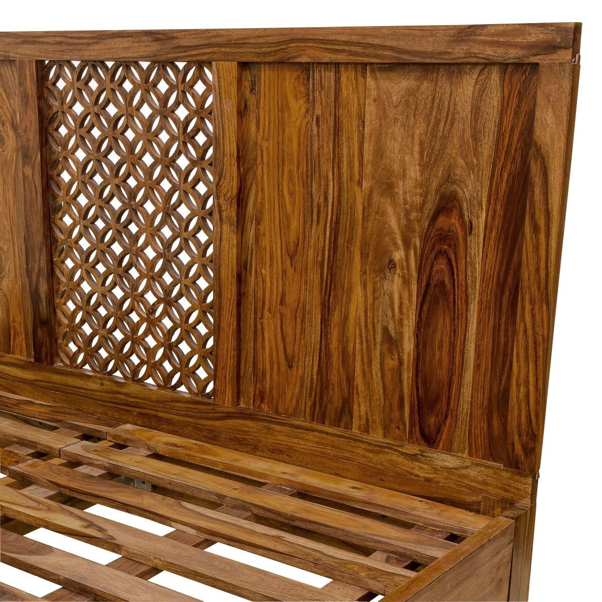 Solid Wood Without Storage Durque Bed for Bedroom Stylish | Teak Finish