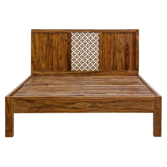 Solid Wood Without Storage Durque Bed for Bedroom Stylish | Teak Finish