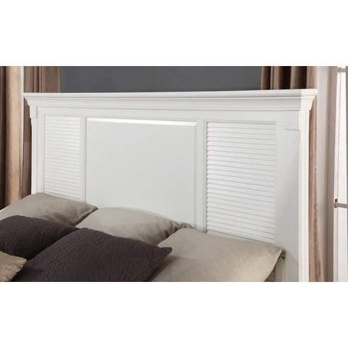 Solid Wood Without Storage Bed Elmore for Bedroom Stylish | White Finish