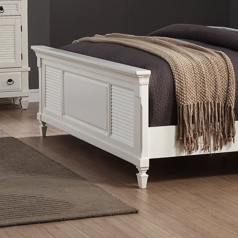 Solid Wood Without Storage Bed Elmore for Bedroom Stylish | White Finish