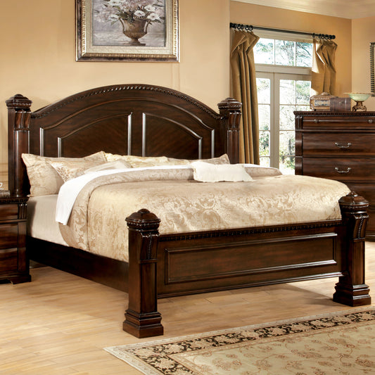 Solid Wood Without Storage Queen Size Clare Bed for Bedroom Stylish | Dark Brown Finish