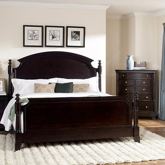 Solid Wood Without Storage Queen Size Collins Bed for Bedroom Stylish | Mohogany Finish