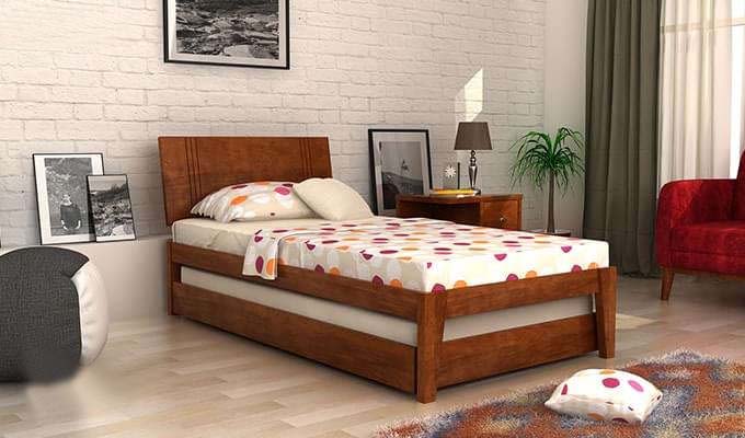 Solid Wood with Storage Trundle Single Wellington Bed for Bedroom