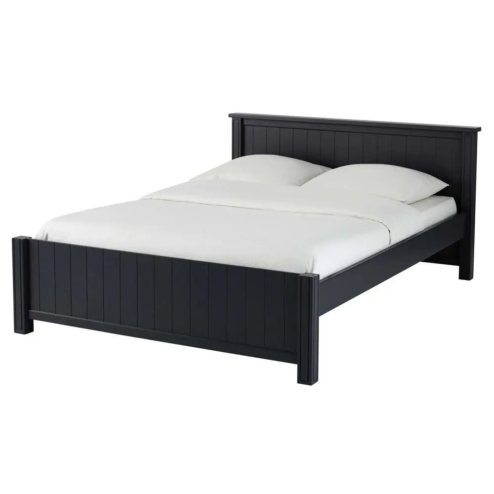 Solid Wood Without Storage Queen Size Helsinki Bed for Bedroom Stylish | Black Finish