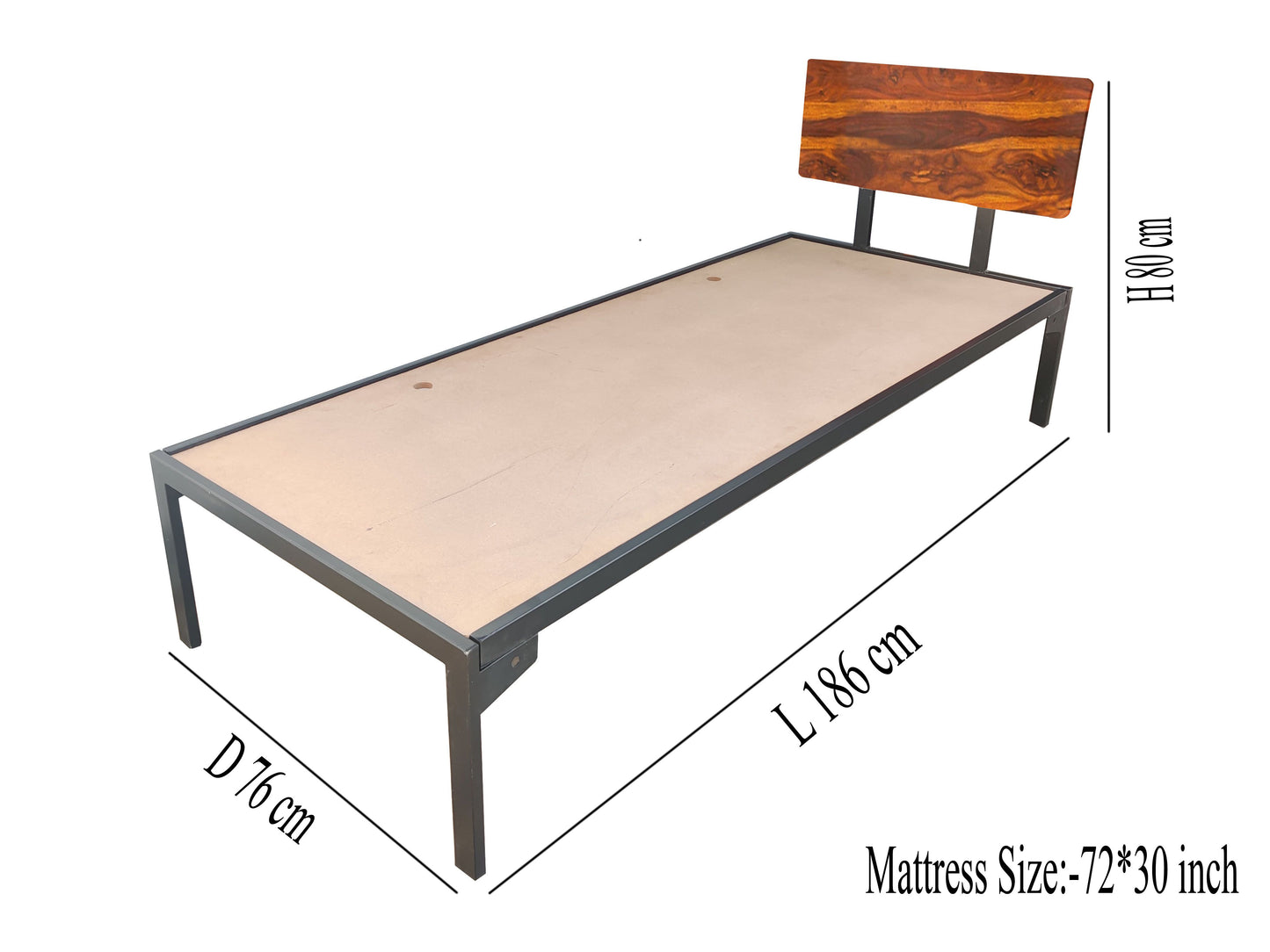 Single Size Bed Without Storage for Home & Living Room Cot Bed Furniture