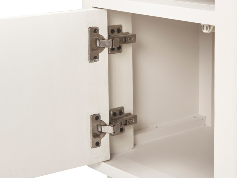 Mango Wood Falefa One Darwer and Open Shelf Bedside Storage Table for Living Room | Cream Finish