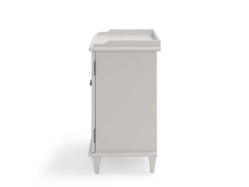 Mango Wood Faleu Two Door Bedside Storage Table for Living Room | White Finish