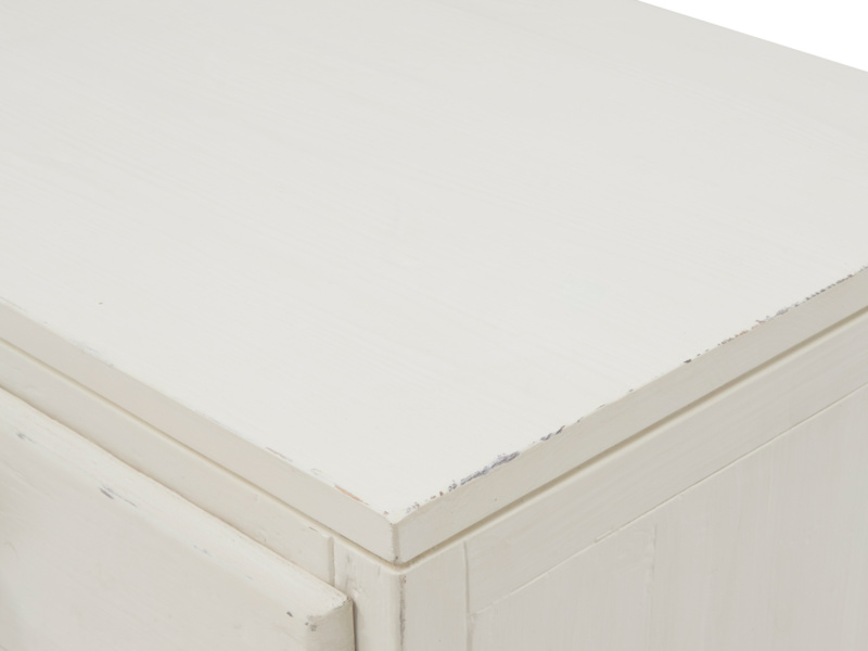 Mango Wood Letogo One Drawer and Open Shelf Bedside Storage Table for Living Room | Cream Finish
