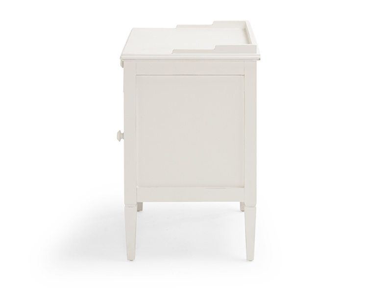 Mango Wood Salua One Door and One Darwer Bedside Storage Table for Living Room | White Finish