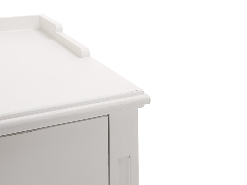 Mango Wood Salua One Door and One Darwer Bedside Storage Table for Living Room | White Finish