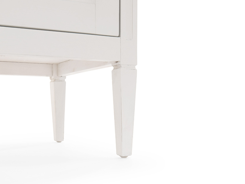 Mango Wood Salua One Door and One Darwer Bedside Storage Table for Living Room | White Finish